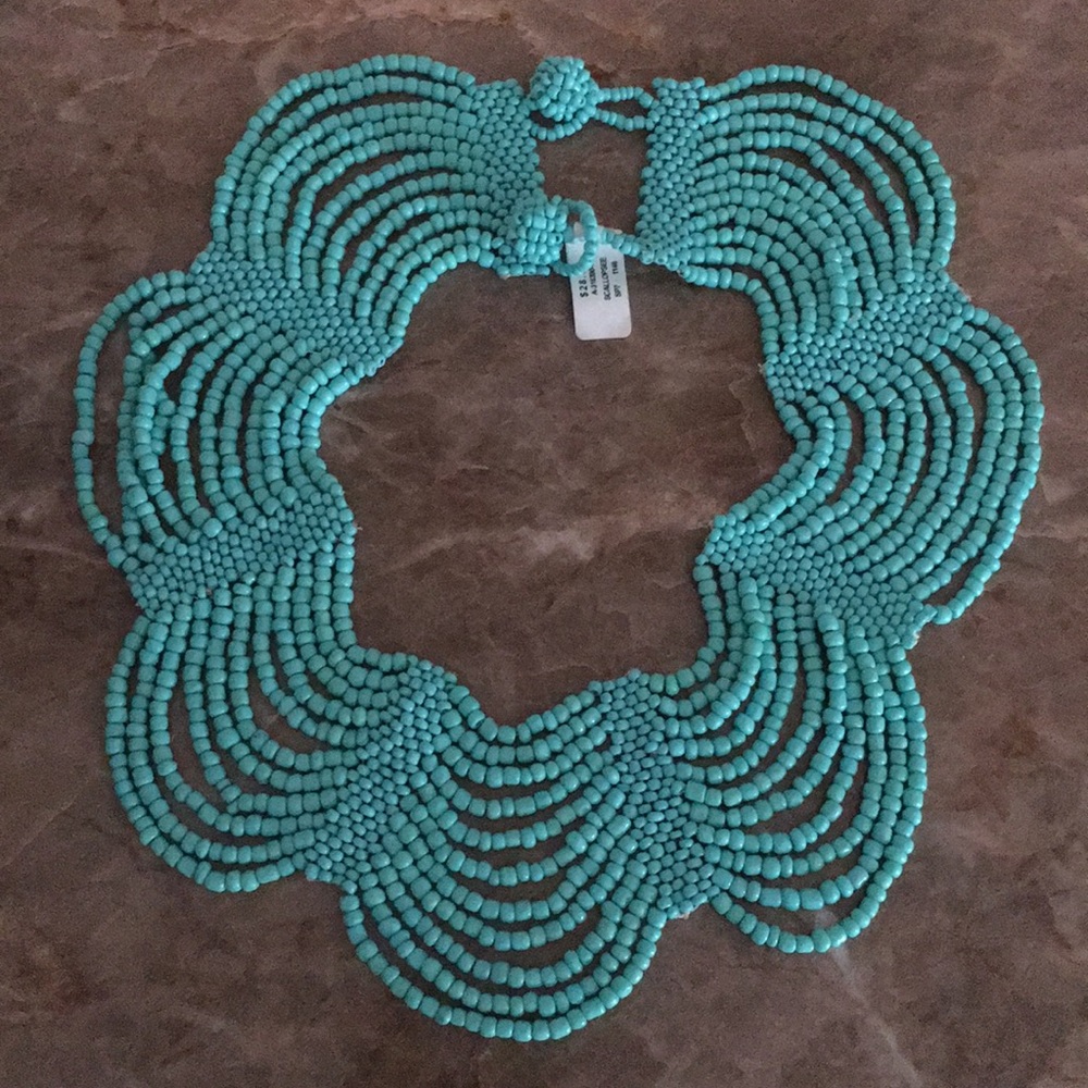 Teal statement necklace